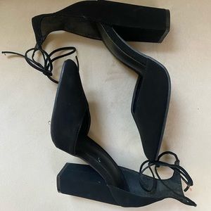 NEW black lace up heels